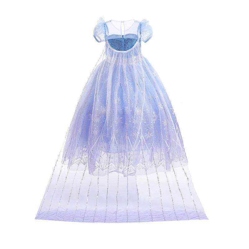 Robe de princesse Elsa pour fille, tenue de cosplay lumineuse pour Halloween, déguisement Frozen pou