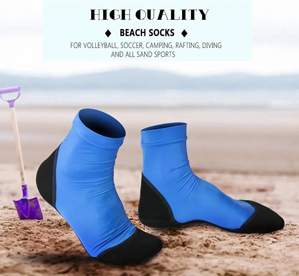 Chaussettes à ailerons en néoprène pour sable, plage, volley-ball, football, dessus fin en Polyester