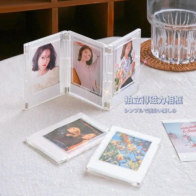 Cadre Photo de Testeur Minimaliste de 3 Pouces, avec Carte Acrylique Transparente Magnétique, Adapté