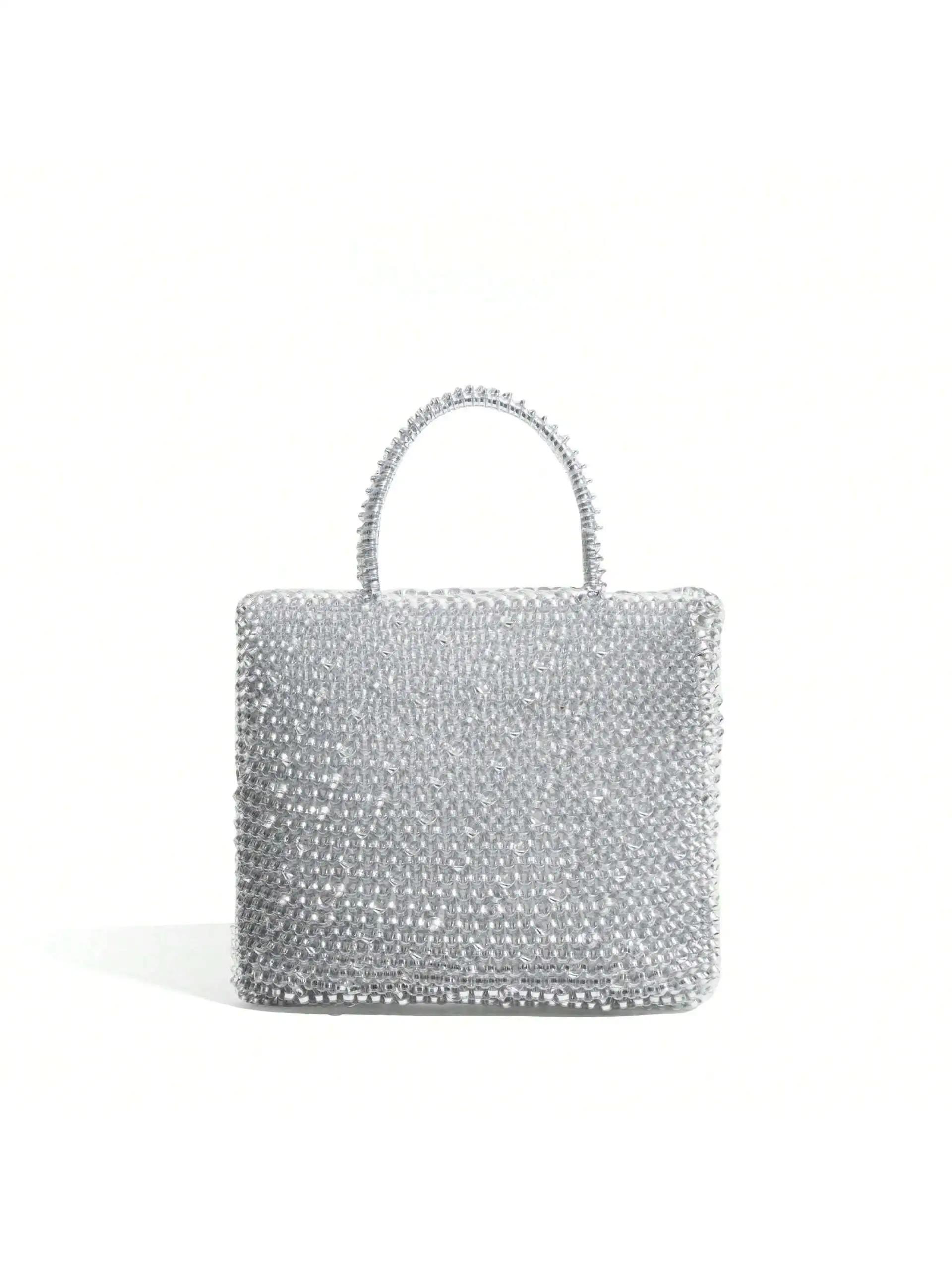 Nouveau sac en tricot à chaîne, design de niche, sac bandoulière/sac à main, petit sac carré populai