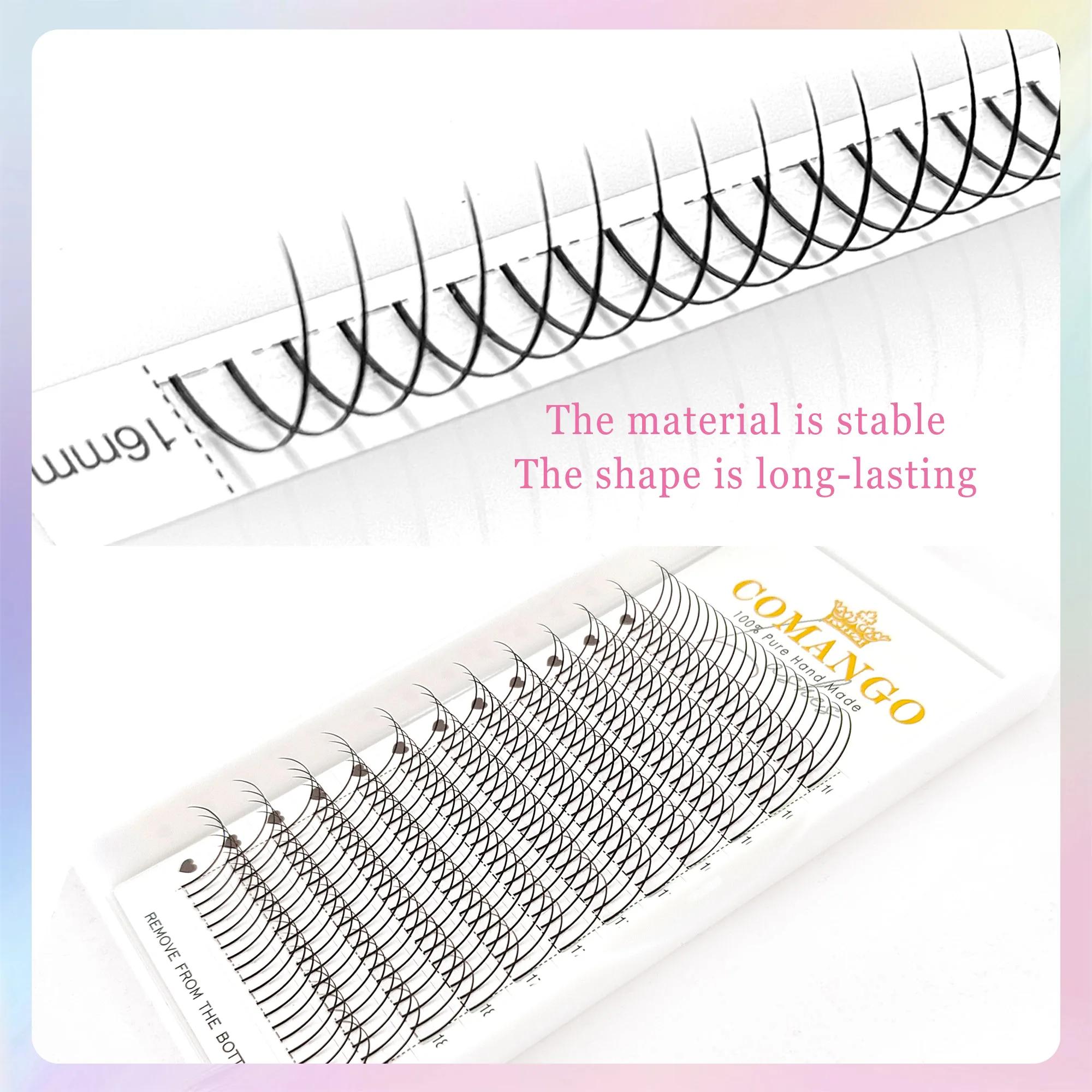extension de cils en forme de A base plate et effilée mélange de cils 8-15mm/16-18mm matte cluster o