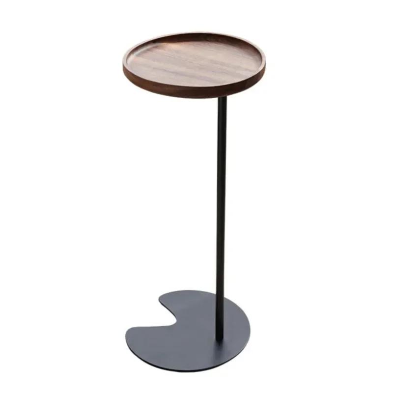 Table ronde en bois massif pour chambre à coucher, petit lit à fouet avancé, salon, bord de canapé, 