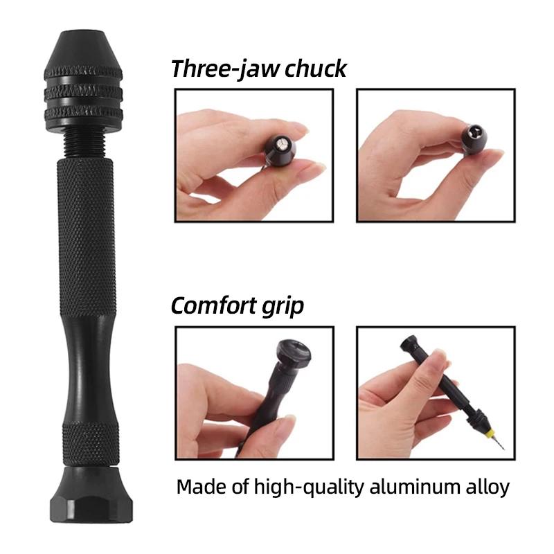 Mini perceuse à main en Micro aluminium 0.3-3.4mm, avec mandrin sans clé, outils manuels rotatifs, p