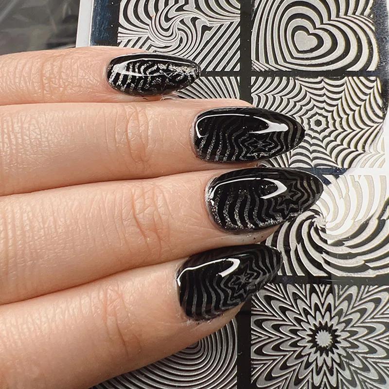 XMQ-Plaques d'estampage Nail Art, modèle de fleurs, freins
