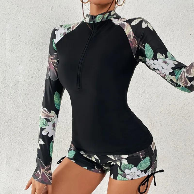 Maillot de bain femme à manches longues maillots de bain sport surf Tankini ensemble maillots de bai
