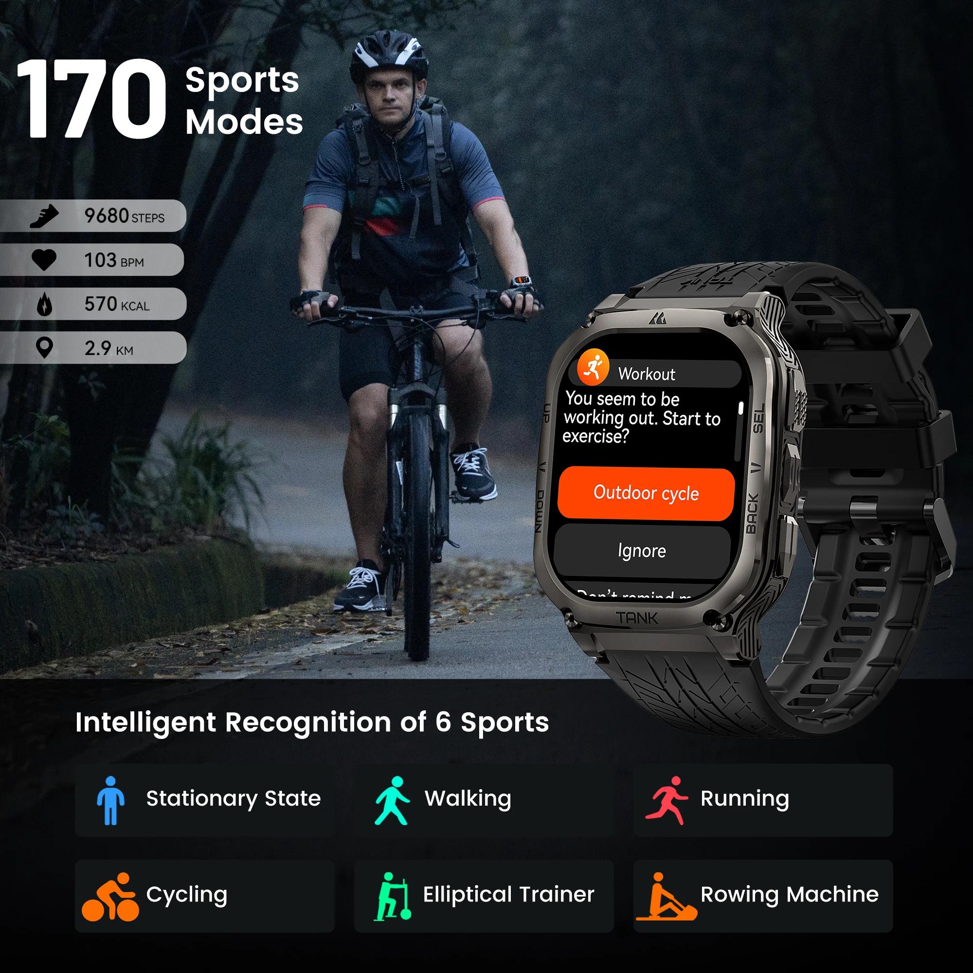 2025 Original KOSPET TANK M3 montre intelligente hommes Smartwatch pour femmes 480mAh numérique Fitn