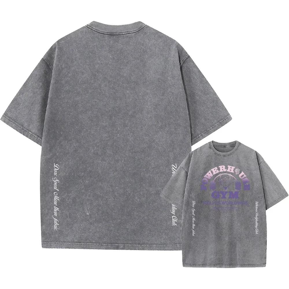 Hommes Harajuku décontracté coton à manches courtes lavé T-Shirt Vintage imprimé rue Hip Hop rétro P