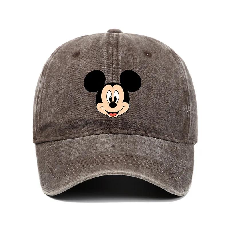 Casquette de baseball unisexe vintage délavée avec imprimé Mickey et Minnie pour hommes et femmes, c