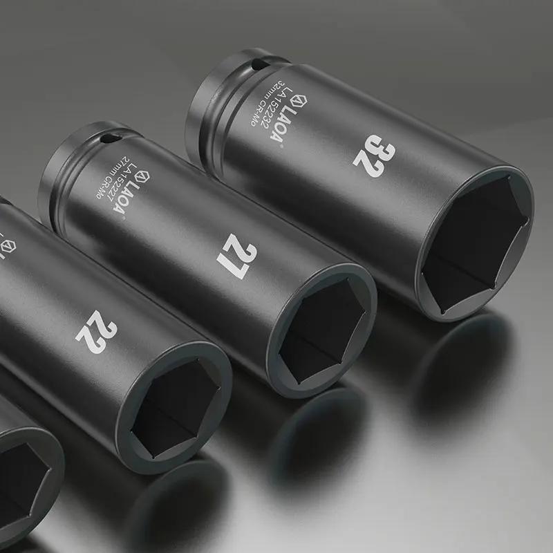 Clé à douille hexagonale profonde LAOA 1/2 pouce 17-32 mm en acier CR-MO, douilles à impact pour clé