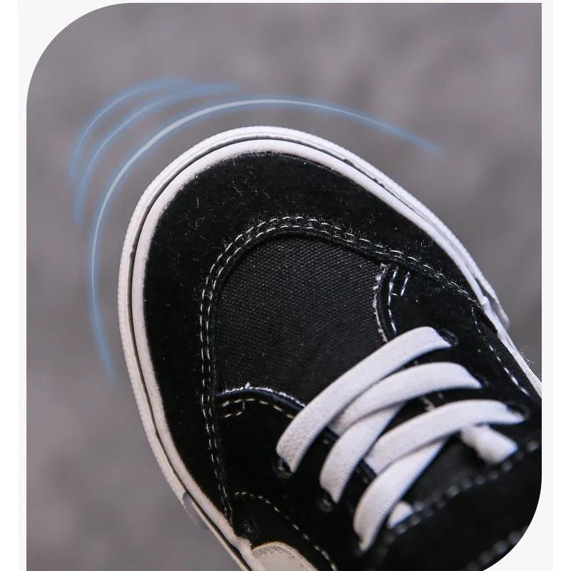 Chaussures en toile pour enfants, chaussures de planche pour garçons, nouveau filet rouge, basses, m