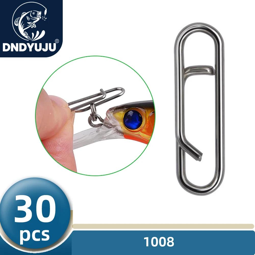 DNDYUJU 30 pièces verrouillage de pêche joli Snap Clips rapides baril de pêche en acier inoxydable p
