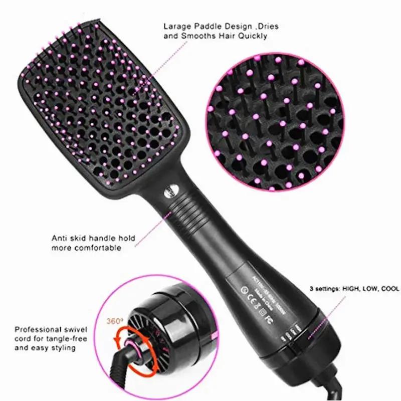 Sèche-cheveux brosse à Air chaud Styler et volumateur lisseur de cheveux bigoudi peigne rouleau une 