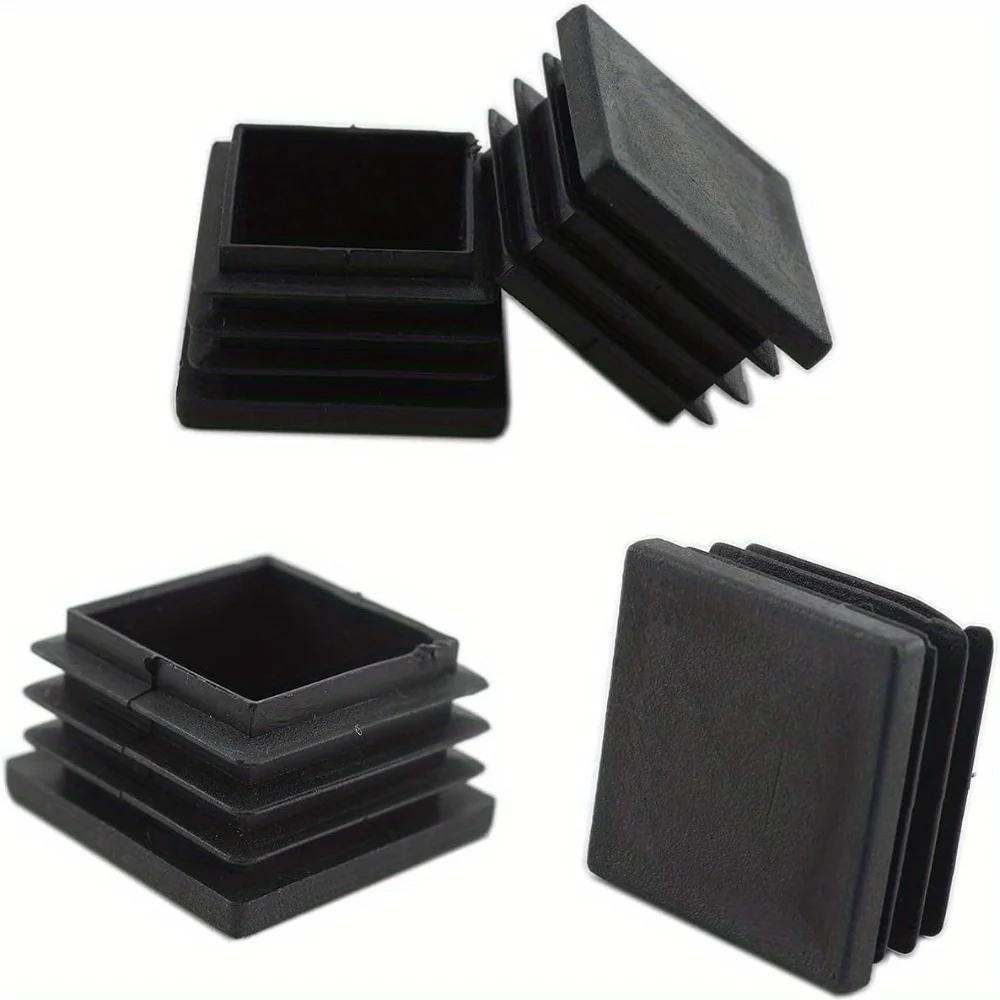 Bouchon d'extrémité de tube carré de 50MM, bouchon en plastique, bouchon noir, tables et chaises pou