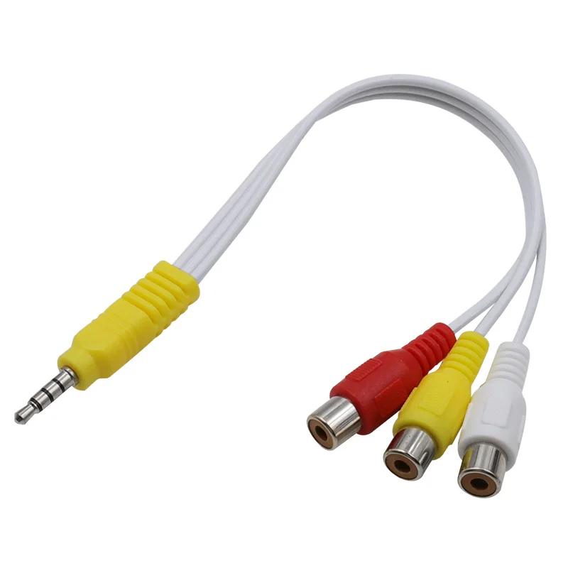 Câble adaptateur AV pour composant vidéo, 3.5MM vers Jack 3 RCA, pour TV TCL, rouge, blanc et jaune 