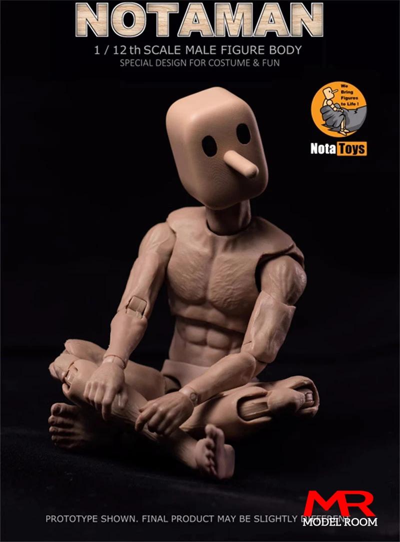 Notaman 1/12 figurine masculine à tête carrée poupée articulée NT-01 NT-02 NT-02W 6 ''mâle soldat co