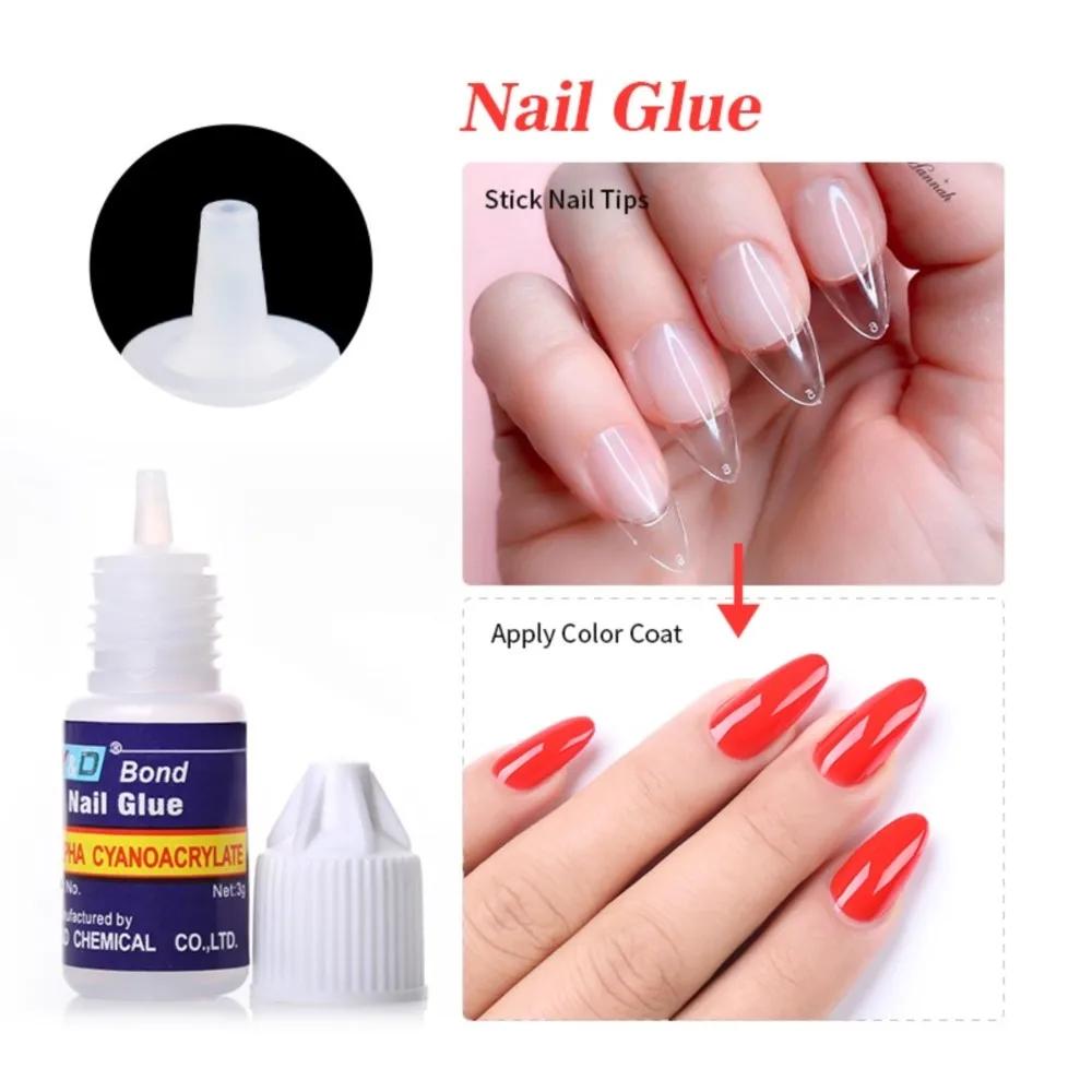 1 ensemble * 3g colle à ongles à séchage rapide pour faux ongles colle adhésive forte professionnel 