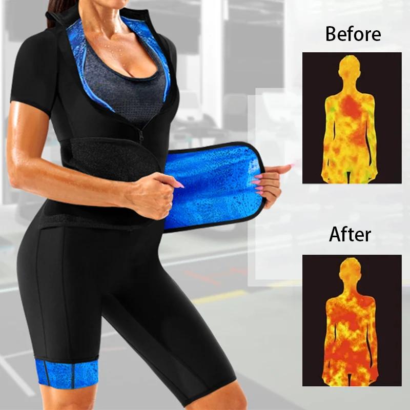 Combinaison de Sauna pour femmes, combinaison amincissante, chemise anti-chaleur pour tout le corps,