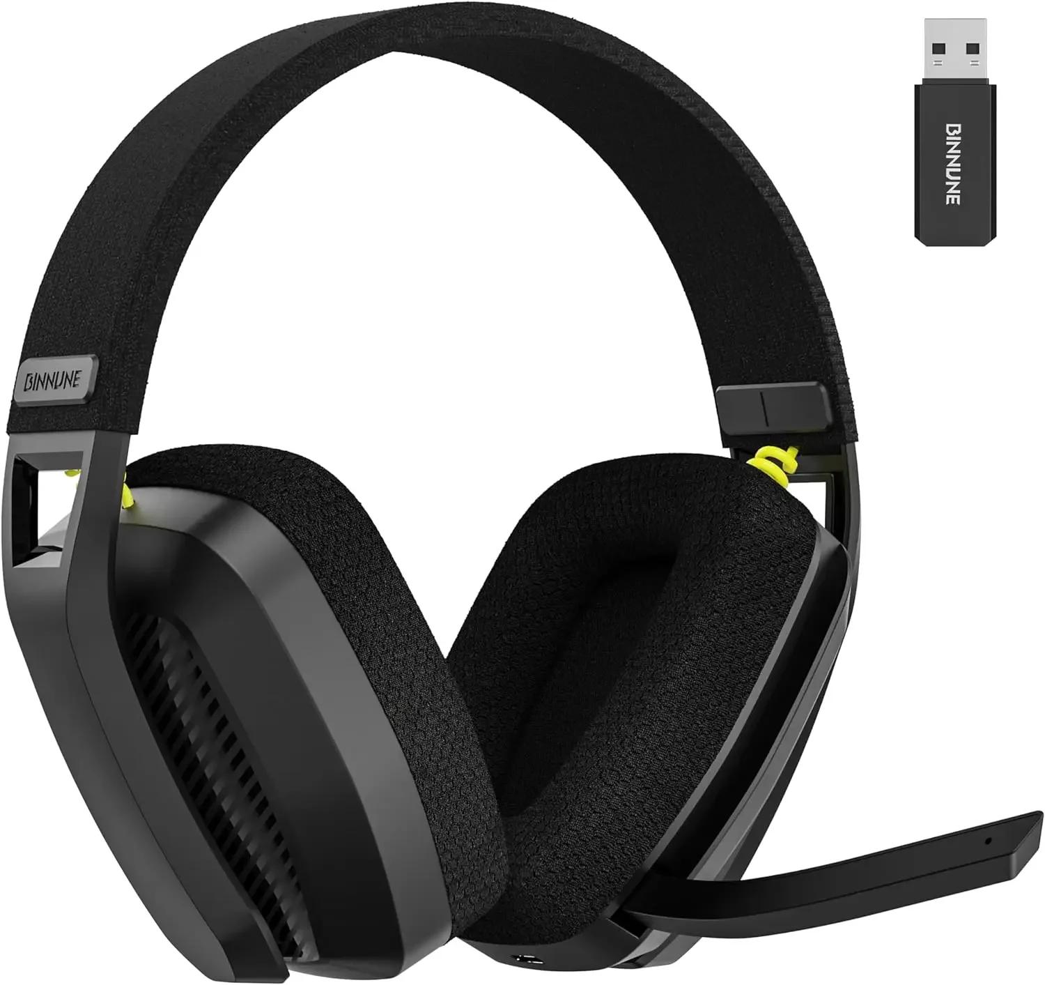 BINNUNE BW06 casque de jeu sans fil 2.4G avec micro Flip ENC pour PC, PS4, PS5, casque Bluetooth dou