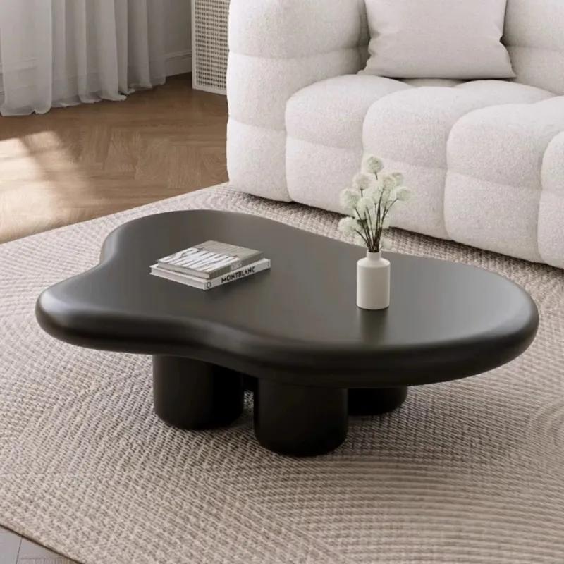 Table à thé nordique nuage 100/120cm, Simple, moderne, petite Table en forme de salon, crème, Table 