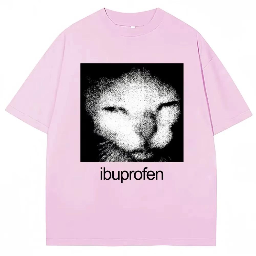 2026 Vintage Drôle Ibuprofen Chat Meme Graphique T-shirt Femmes Humor Mode T-shirts Surdimensionné D