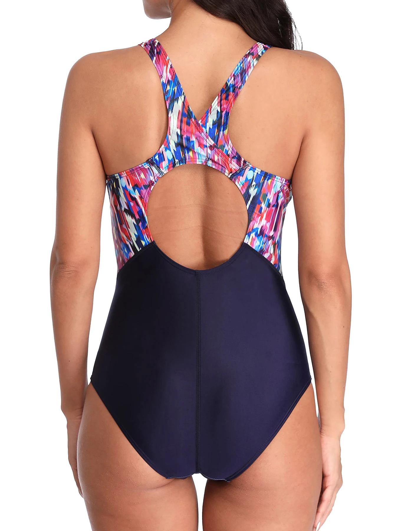 Maillot de bain une pièce imprimé pour femmes, maillot de bain de Sport, découpé, dos nu, profession
