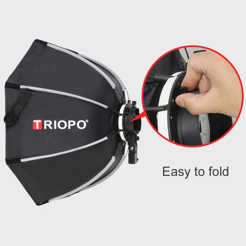 Triopo 90 cm universel extérieur parapluie octogonal Softbox avec grille en nid d'abeille Speedlite 
