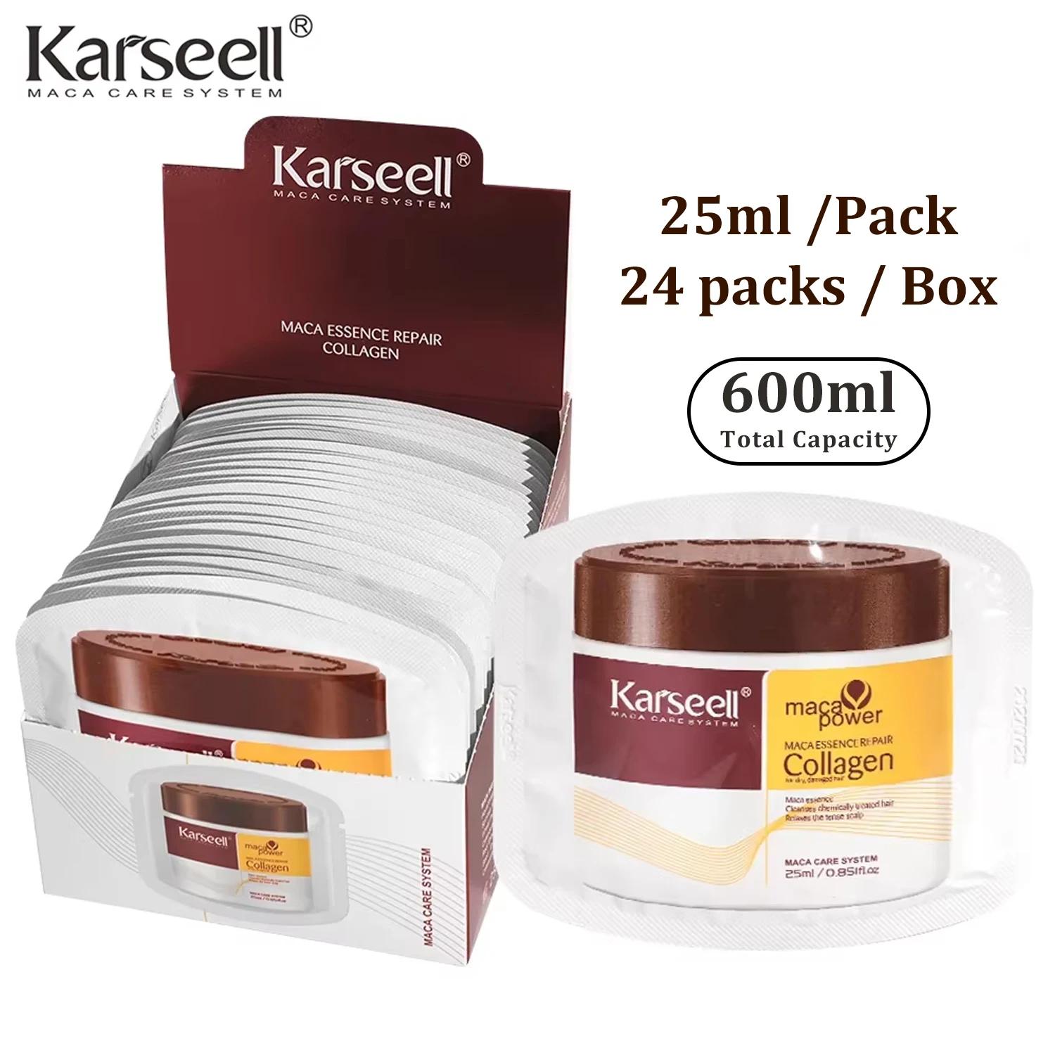 Karseell 24 paquets/boîte traitement capillaire au collagène réparation profonde conditionnement hui