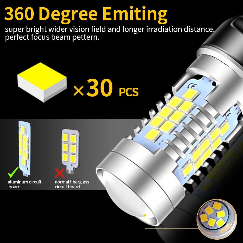 2 feux diurnes LED DRL W21/5W 7443, pour Renault Duster Kangoo Logan Sandero 2 Peugeot 2008 208 301 