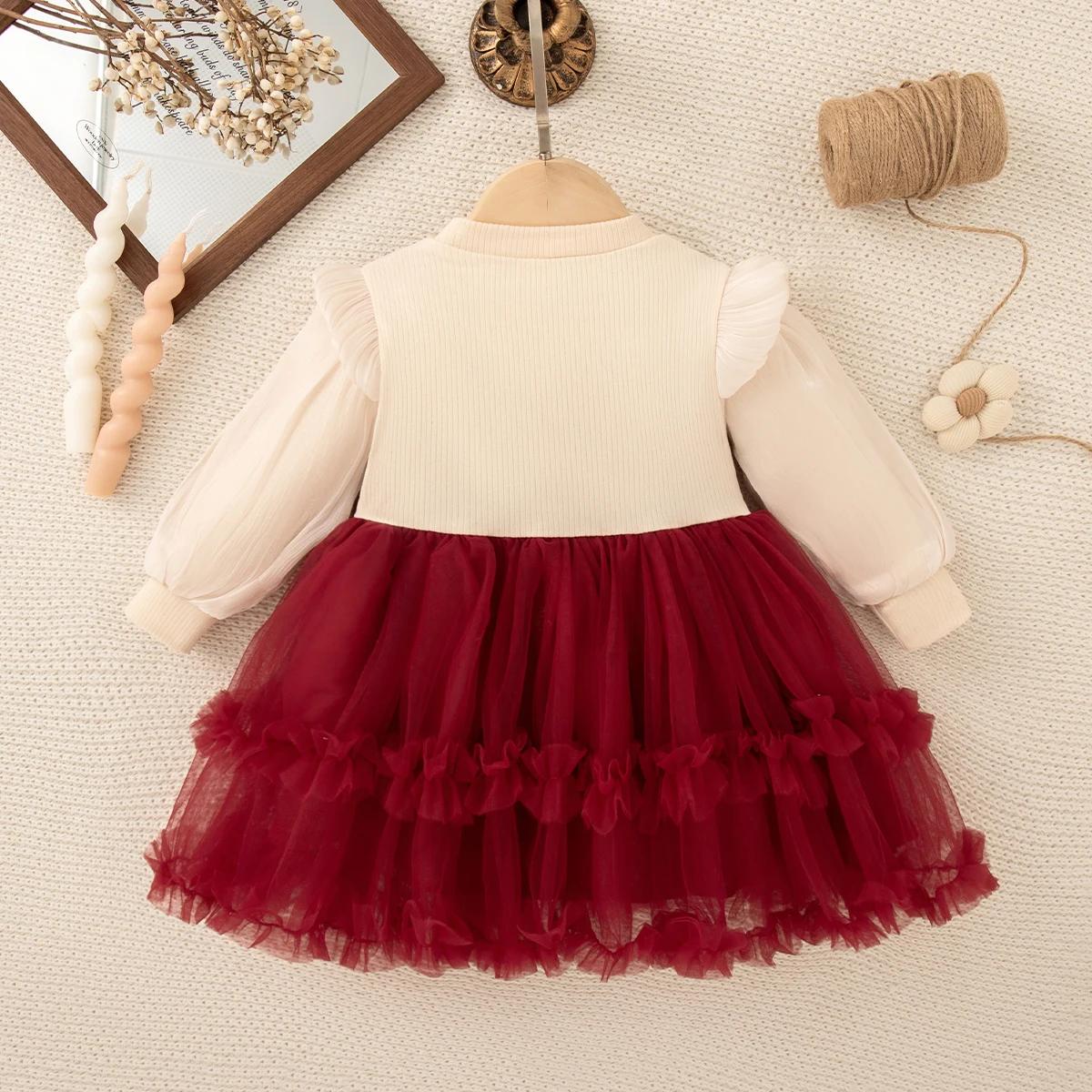 Robe de princesse en mousseline de soie pour bébé fille, couleur unie, vêtements pour enfants avec n