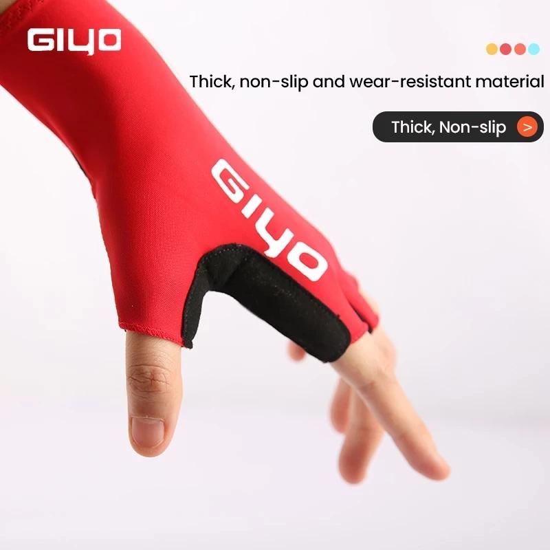 Gants mi-doigts Giyo antidérapants pour vélo, en tissu, pour hommes, sans doigts, pour VTT, vélo de 