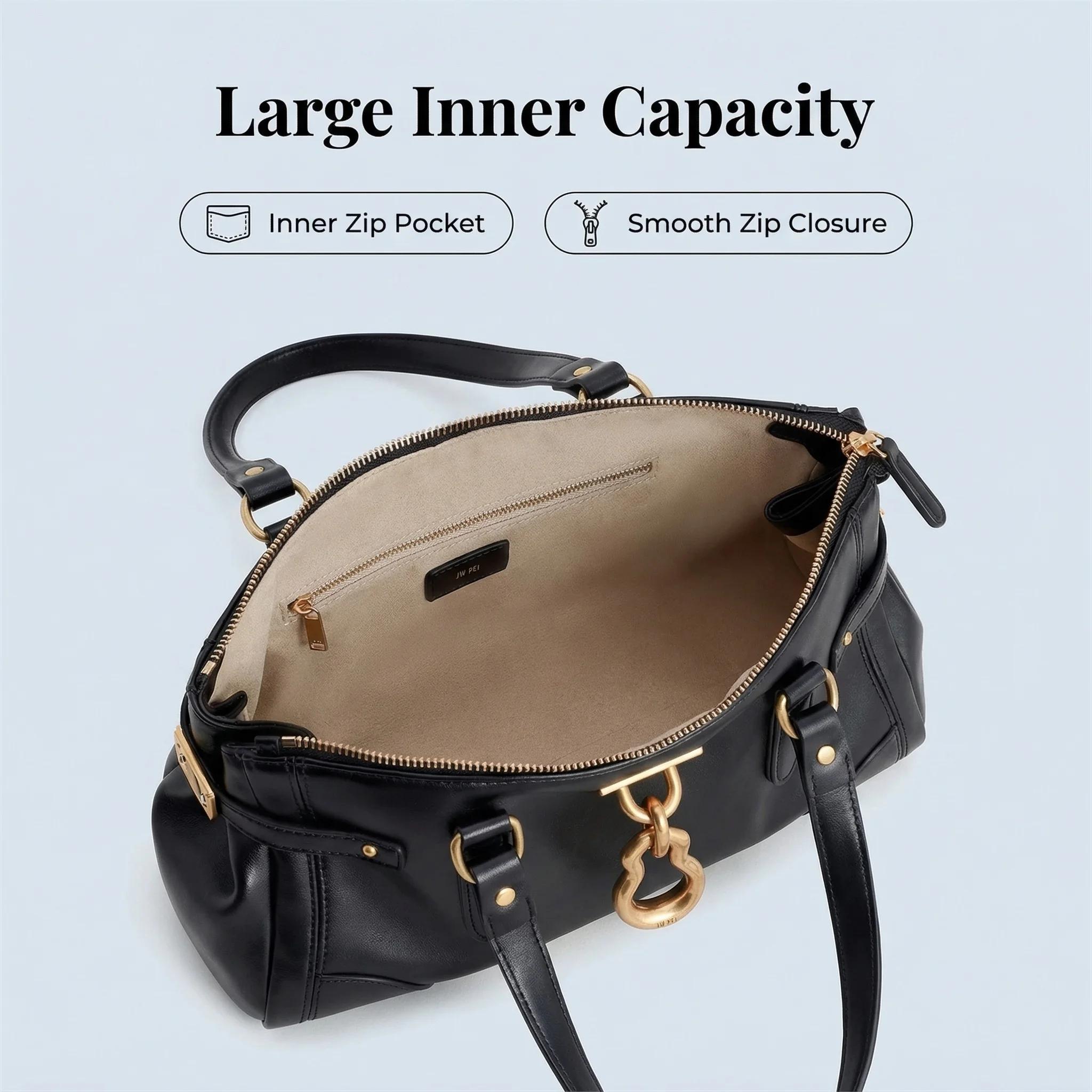 Sac fourre-tout horizontal Yvette JW PEI, sac à main spacieux en cuir PU pour femmes, sac à bandouli