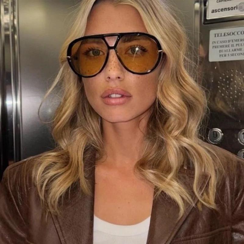 Femmes marque concepteur De luxe lunettes De soleil sexe Vintage surdimensionné lunettes De soleil f