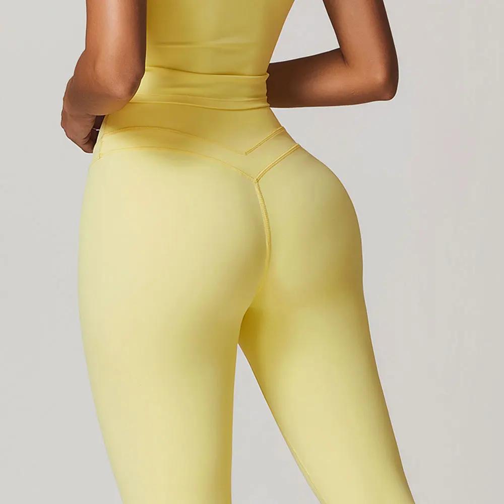 JUREN-Pantalon de yoga respirant pour femme, leggings de fitness, pantalon de course et de cyclisme,