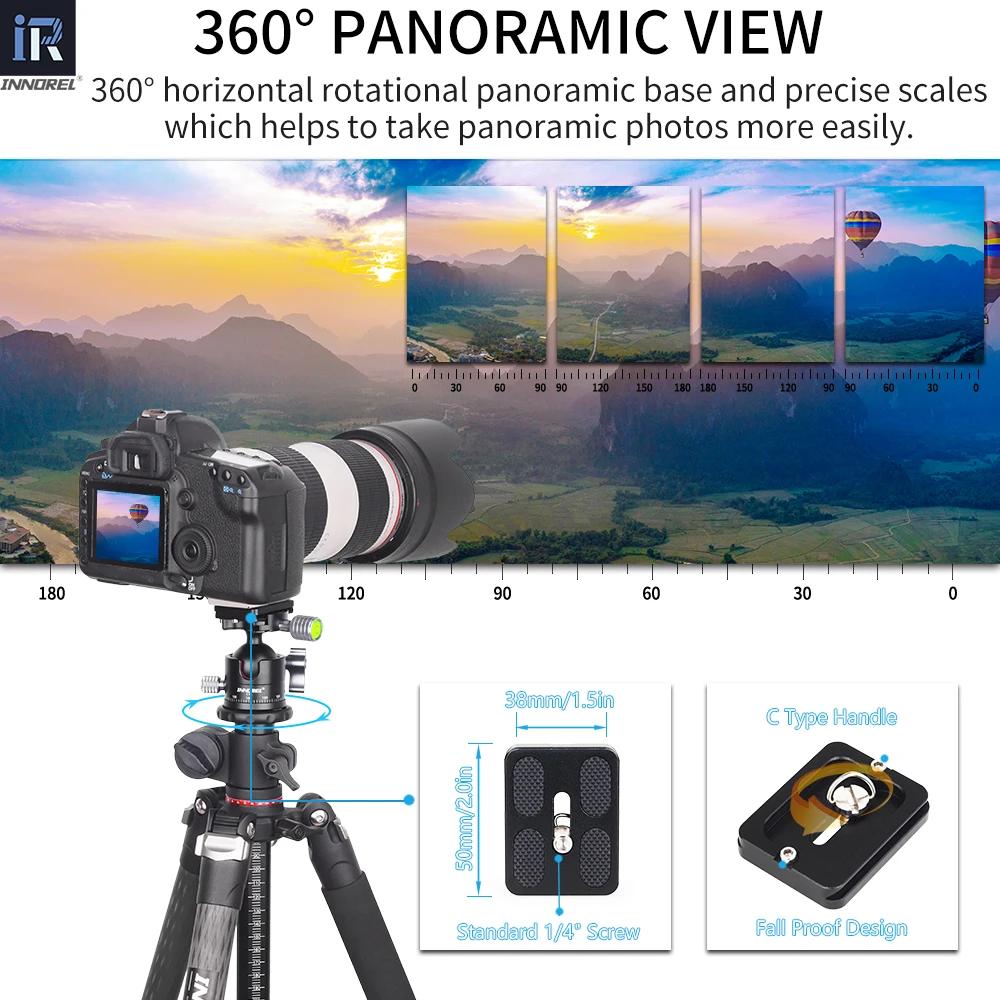 INNOREL C36 Rotule à profil bas 36 mm CNC Métal 360 °   Tête de trépied d'appareil photo panoramique