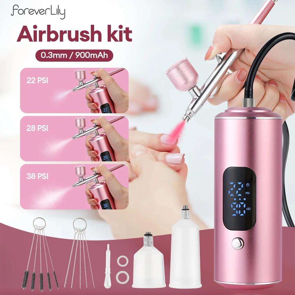 Kit d'aérographe Portable, Mini pistolet de pulvérisation de peinture à compresseur d'air pour Nail 