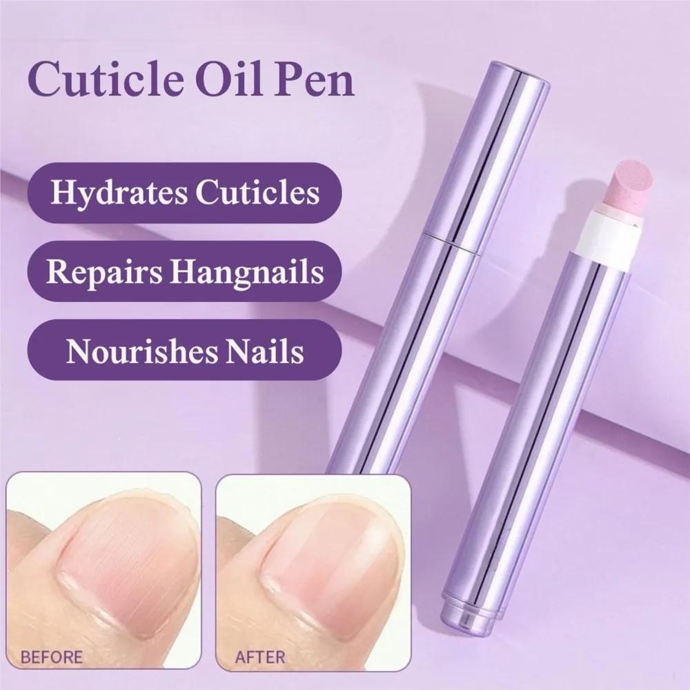 Stylo à huile pour cuticules 3 en 1, dissolvant de peau morte, poussoir à cuticules, stylo de meulag