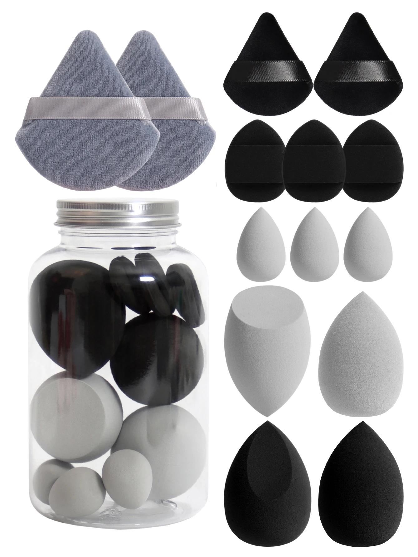 Ensemble d'éponges cosmétiques, éponge cosmétique, bouffée de doigt, fond de teint sec et support, b