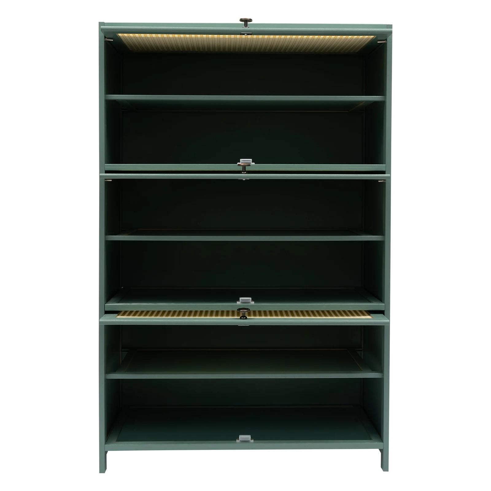 Armoire de Rangement de Chaussures en Bambou de Grande Capacité, à 6 Niveaux, de Couleur Verte