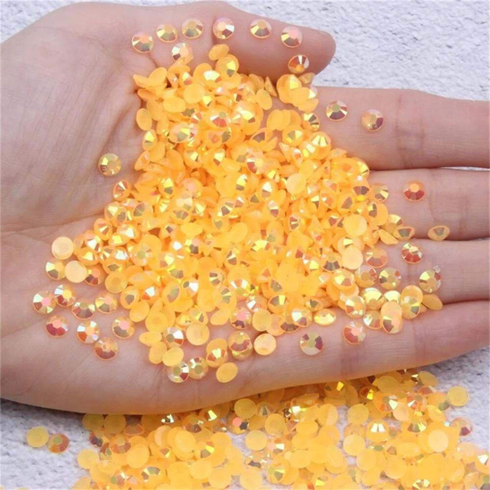 Strass en résine pour décorations de vêtements, gemmes d'ongles en cristal sans correctif, colle à d
