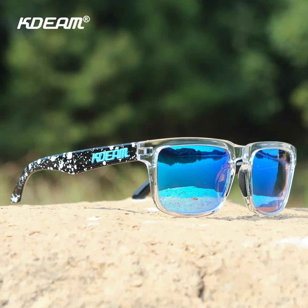 KDEAM hommes lunettes de soleil polarisées carré décontracté extérieur lunettes de soleil femmes uni
