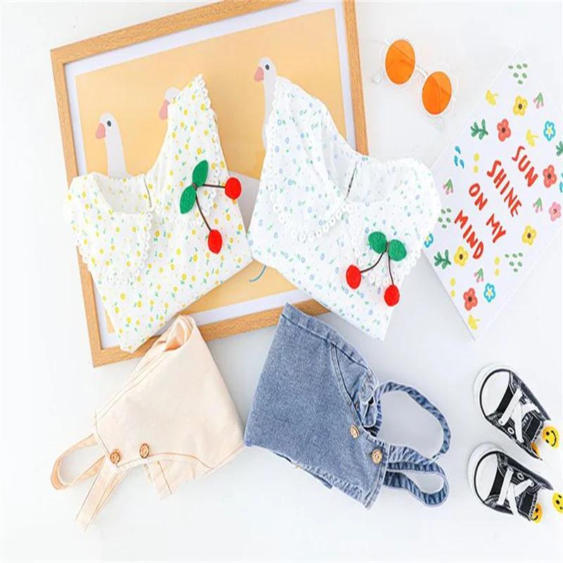 Ensemble de Vêtements pour Bébé Fille, Motif Floral, Manches sulf, Couleur Unie, Bavoirs Décontracté