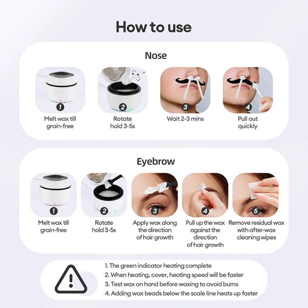 Mini Machine chauffante à cire 40g, bol en Silicone, chauffe-cire, nez, oreilles, épilation, Kit d'é
