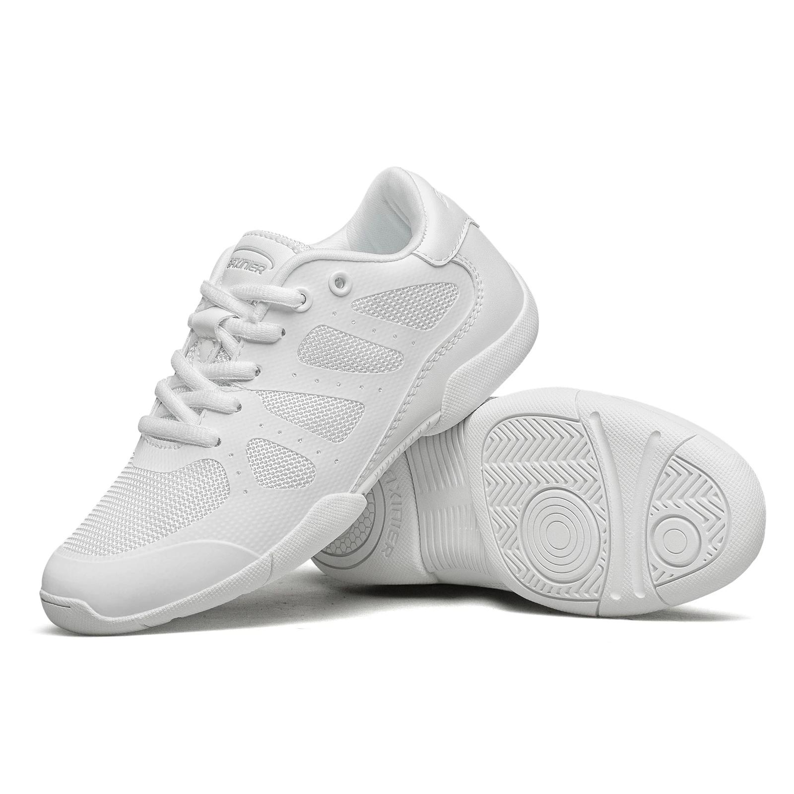 BAXIN16-Girls Cheer Shoes, White Cheerleading Dance Shoes, Kids 202 letic Training, Tennis Shoes, Yo