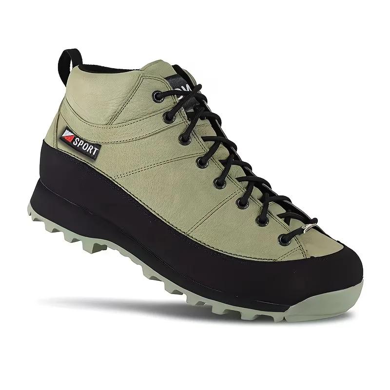 Chaussures de randonnée mi-montantes en cuir antidérapantes pour hommes 2026 – Idéales pour le trekk