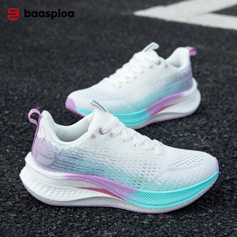 Chaussures de course femme professionnelles respirantes - Baskets jogging plein air plaque carbone