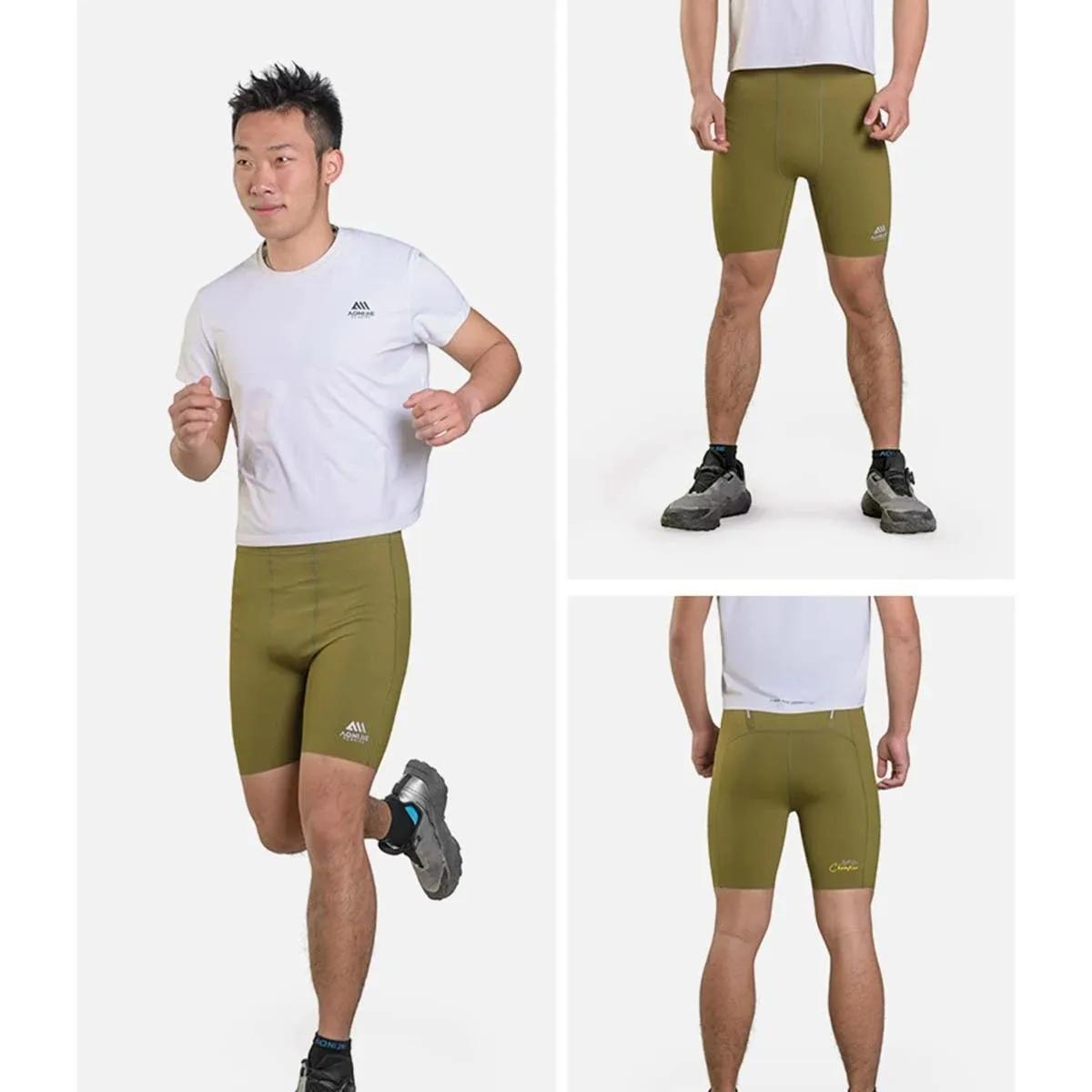 AONIJIE FM5255 Short de compression haute élasticité à séchage rapide et respirant avec poches pour 