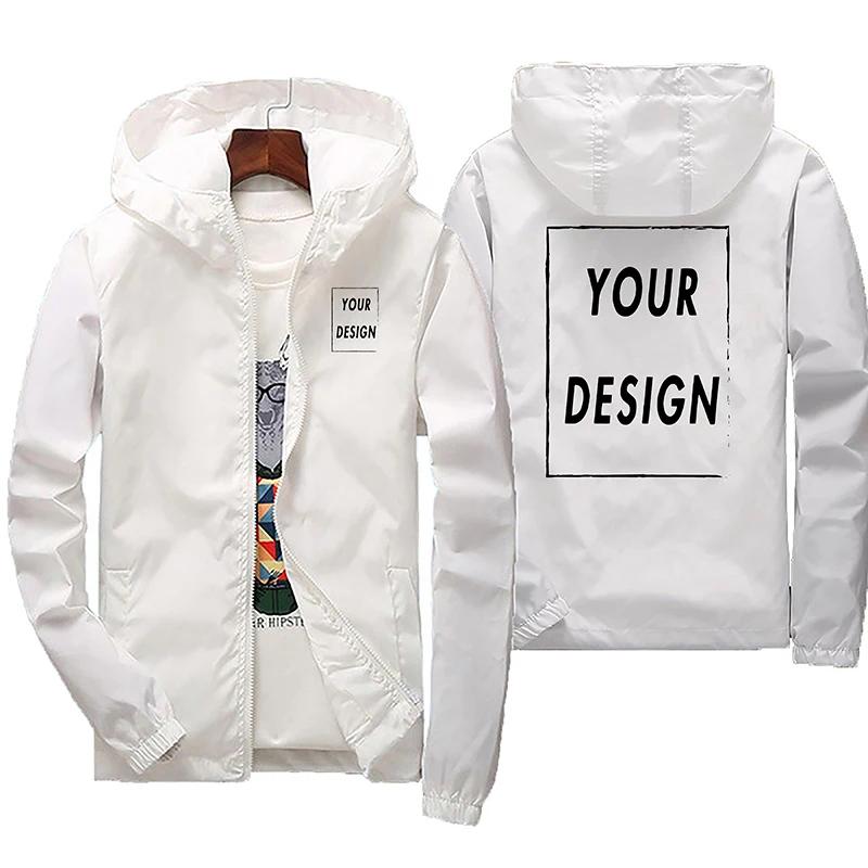 Veste d'automne avec Logo de marque personnalisé pour homme, coupe-vent chaud et imperméable, vêteme