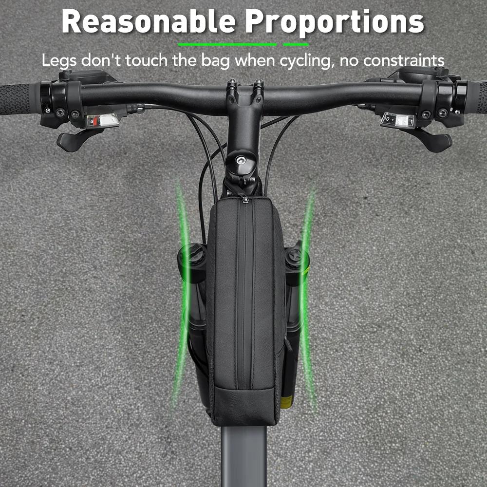 NEWBOLER sac de vélo 1.2L cadre Portable Tube avant sac de cyclisme vtt route vélo sacoche grande ca
