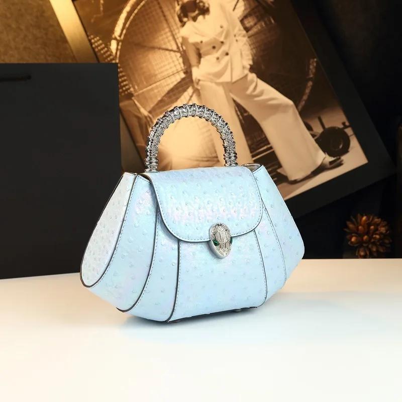 Nouveau style 2026, sac carré petit format, motif autruche, forme unique, coloré, luxe léger, patchw