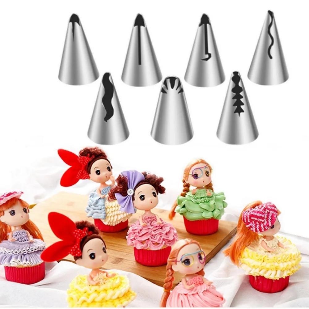 Buse à gâteau en acier inoxydable, tête de Tube, bricolage, jupe bouffante de pâtisserie, buses de t